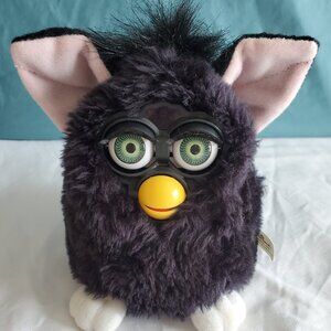 Vintage (1998) Furby, model 70-800 "Witch's Cat" with GREEN EYES-GUC
